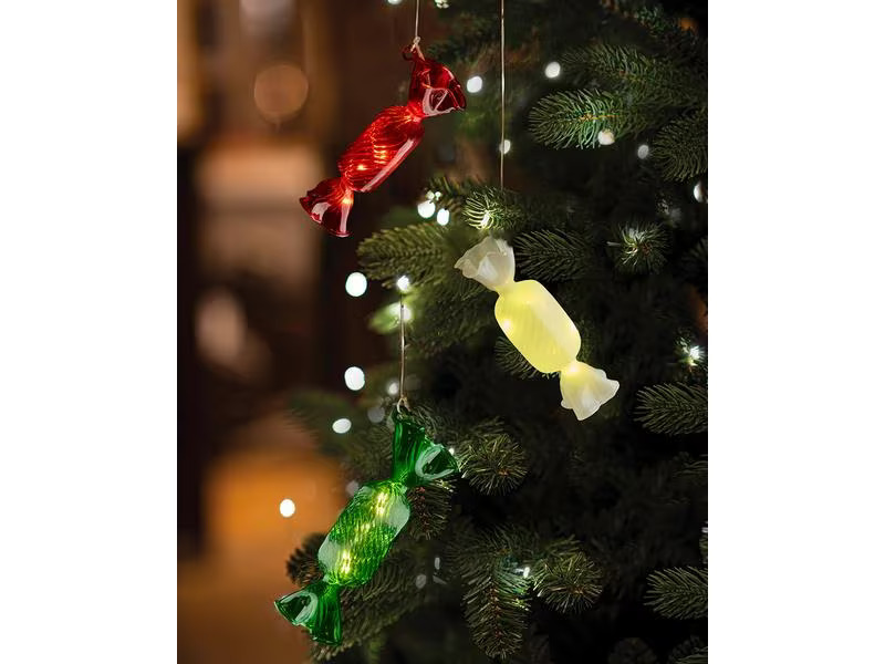 Sirius Weihnachtskugel Bonbon Hannah, 12 cm, Weiss