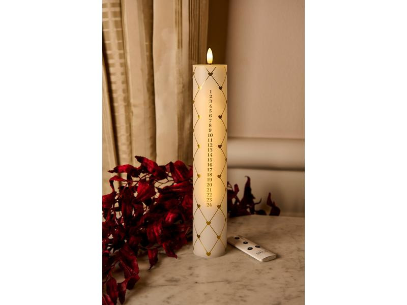 Sirius LED-Kerze Advent Calendar – Special Edition, Weiss