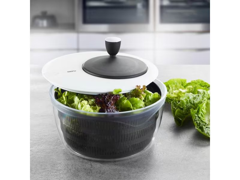 GEFU Salatschleuder Rotare 25 cm, Schwarz/Weiss