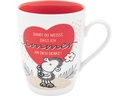 Sheepworld Kaffeetasse Damit du weisst 350 ml, 1 Stück, Rot/Weiss