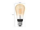 Philips Hue Leuchtmittel White, E27, Filament, Edison, 550 lm