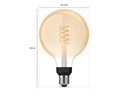 Philips Hue Leuchtmittel White, E27, Filament, Giant Globe, 550 lm