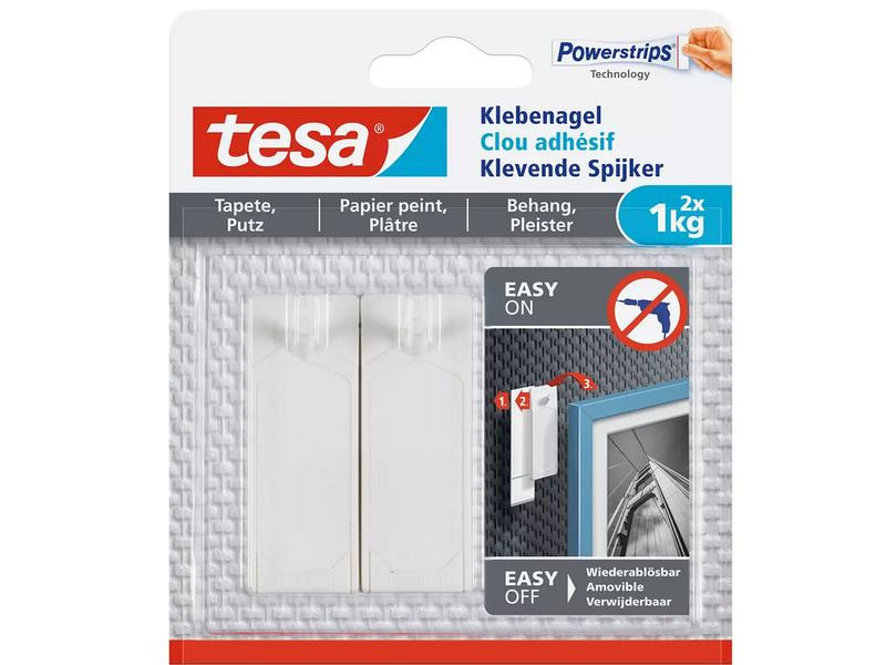 tesa Klebenagel -Set 1 kg, 3x 2 für Tapeten + Putz