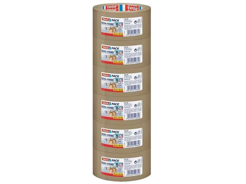 tesa Klebeband -Set Ultra Strong, 50 mm x 66 m, 6 Rollen, Braun