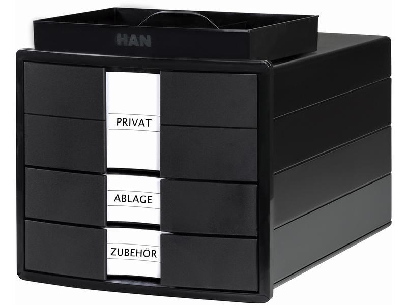 HAN Schubladenbox Impuls 3 Schubladen, Schwarz