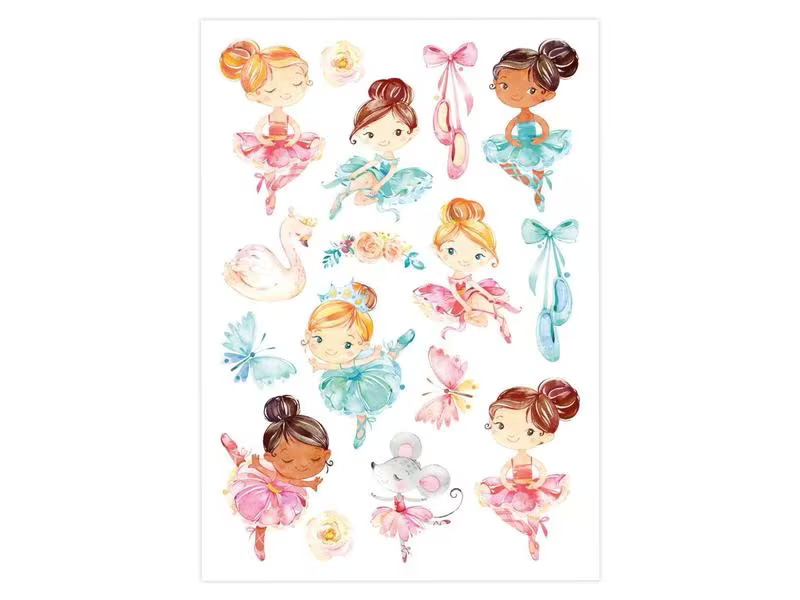 Papierdrachen Tattoo Set Einhorn, Meerjungfrau, Prinzessin