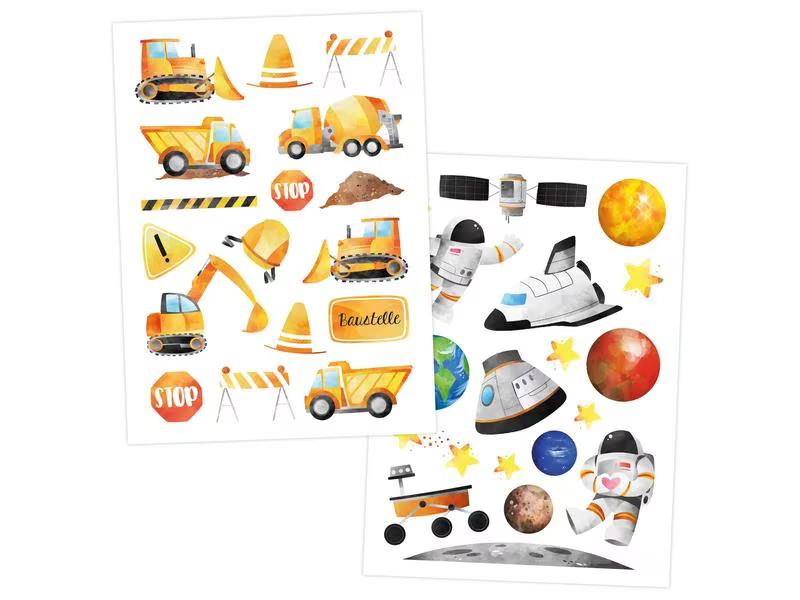 Papierdrachen Tattoo Set Metallic – Bagger &amp; Dino