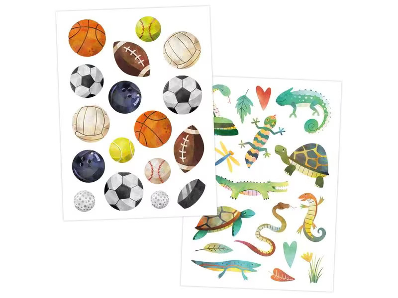Papierdrachen Tattoo Set Metallic – Bagger &amp; Dino