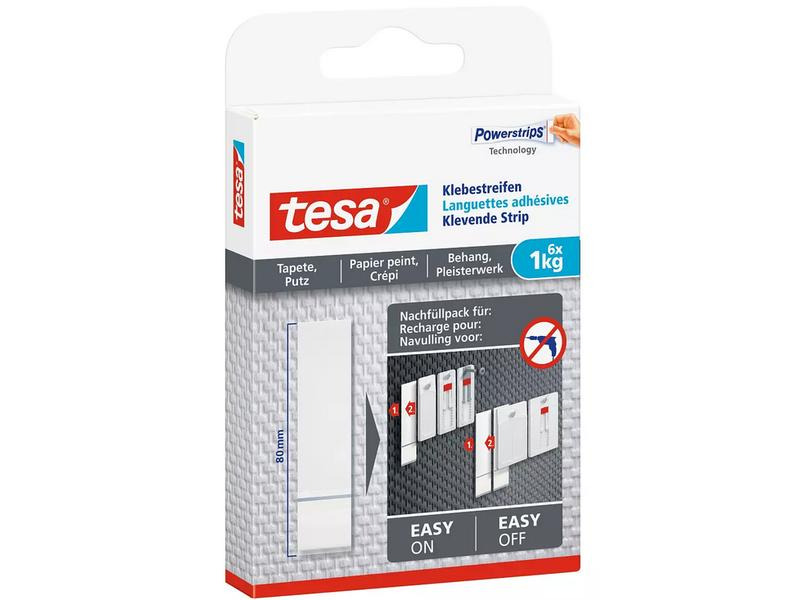tesa Klebestreifen -Set für Tapeten und Putz 1 kg, 3er Pack