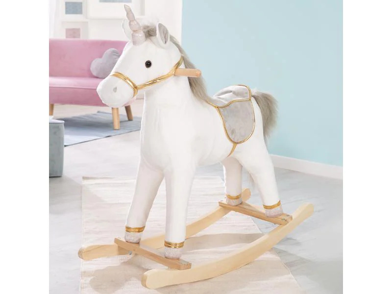 roba Schaukeltier Einhorn Gold/Grau/Weiss