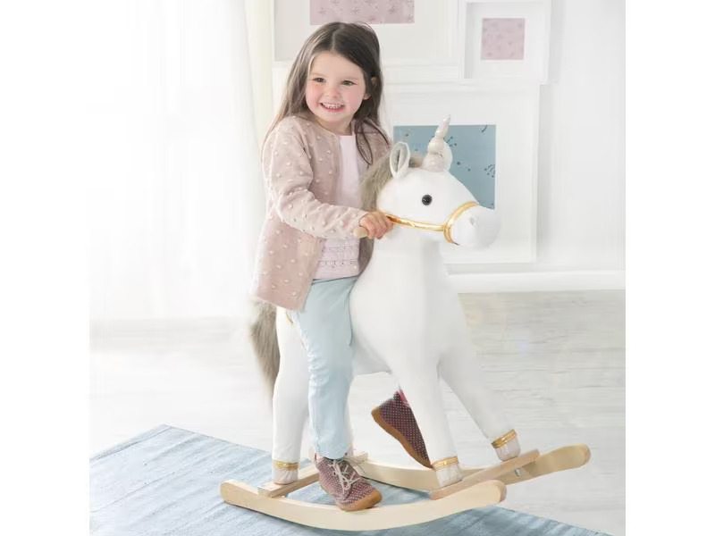 roba Schaukeltier Einhorn Gold/Grau/Weiss