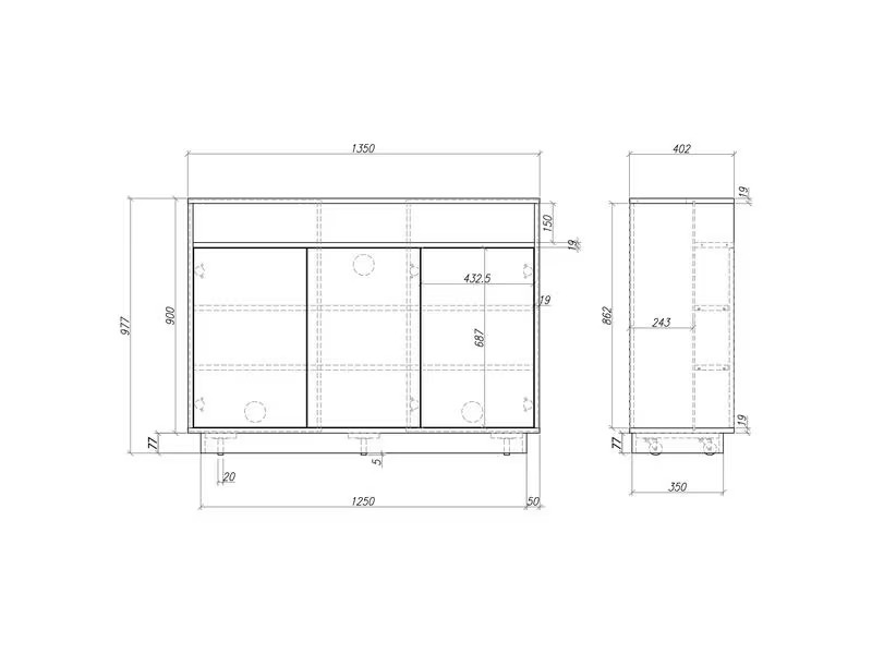 Multibrackets TV-Lift AV-Möbel, Weiss max. 50 kg