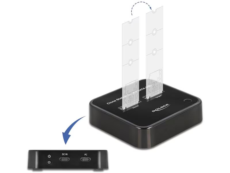 Delock Docking- und Klonstation USB-C – 2x M.2 SATA SSD