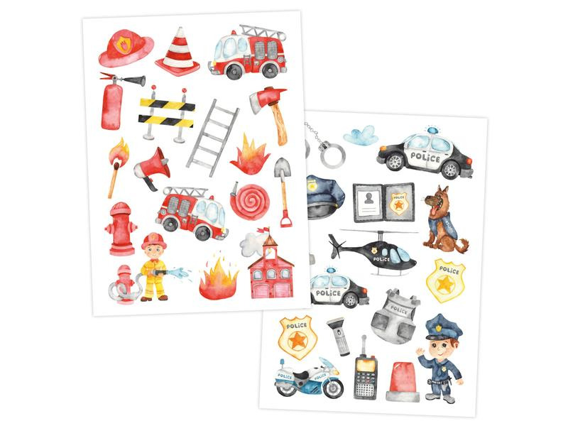 Papierdrachen Tattoo Set Berufe