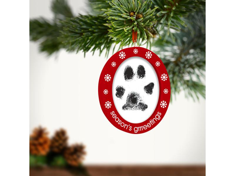 pearhead Bilderrahmen Foto und Stempel Ornament, Rot/Weiss