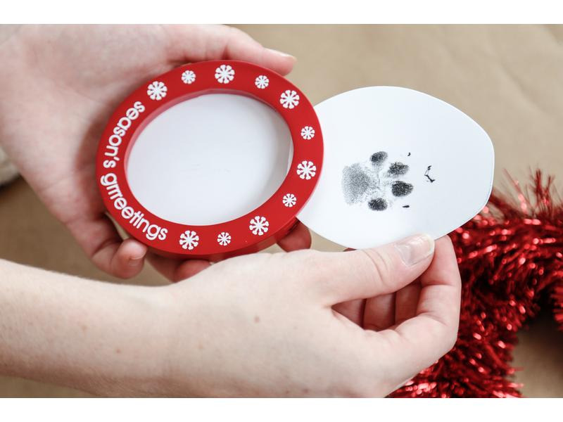 pearhead Bilderrahmen Foto und Stempel Ornament, Rot/Weiss