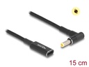 Delock Ladekabel USB-C zu HP 4.8 x 1.7 mm 90° gewinkelt, 15 cm