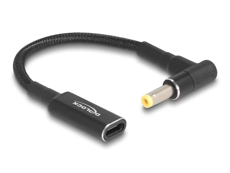 Delock Ladekabel USB-C zu HP 4.8 x 1.7 mm 90° gewinkelt, 15 cm