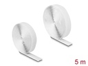 Delock Klettband 10 m x 20 mm mit Haft- und Flauschband, Weiss