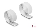 Delock Klettband 1 m x 20 mm mit Haft- und Flauschband, Weiss