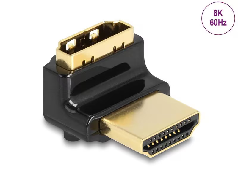 Delock Adapter 90° oben gewinkelt, 8K 60 Hz HDMI - HDMI