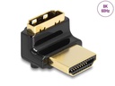 Delock Adapter 90° oben gewinkelt, 8K 60 Hz HDMI - HDMI