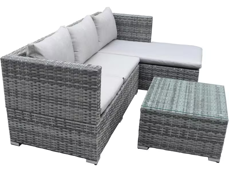 COCON Loungeset Brissago, Grau, 4 Sitzplätze