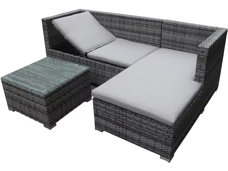 COCON Loungeset Brissago, Grau, 4 Sitzplätze