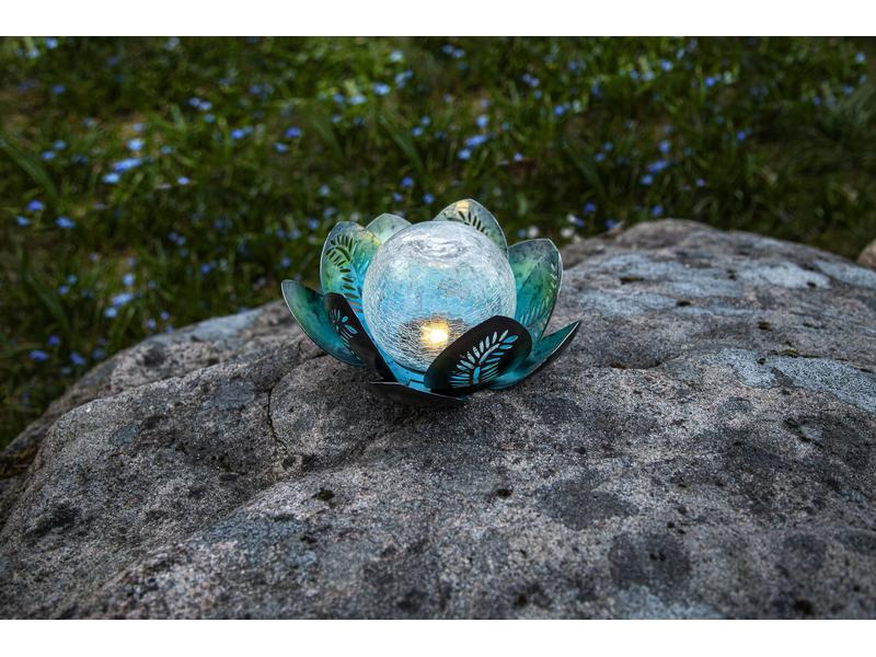 Star Trading Gartenlicht Solardekoration Lilly, Ø 24 cm, Silber