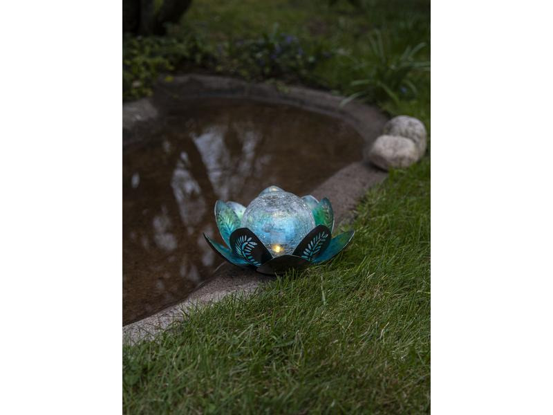Star Trading Gartenlicht Solardekoration Lilly, Ø 24 cm, Silber