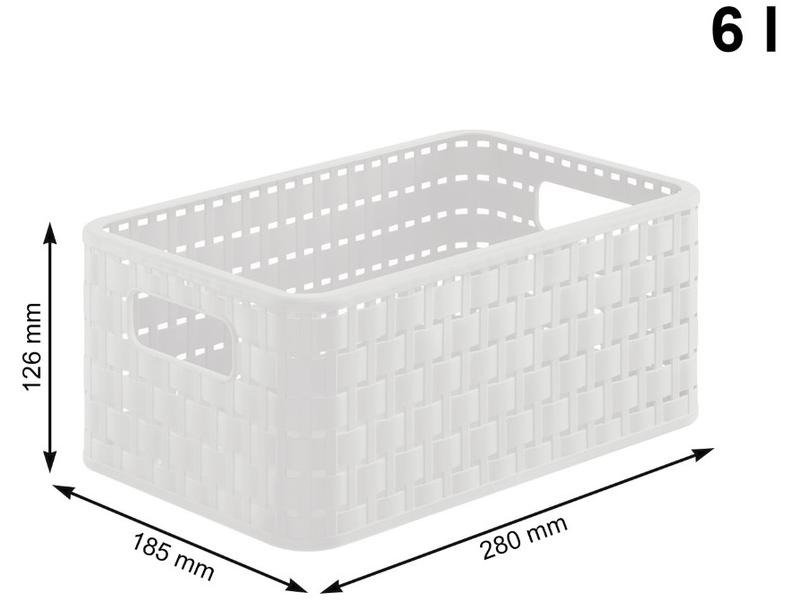 Rotho Aufbewahrungskorb Country 28 x 18.5 x 12.6 cm, Weiss