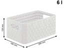 Rotho Aufbewahrungskorb Country 28 x 18.5 x 12.6 cm, Weiss