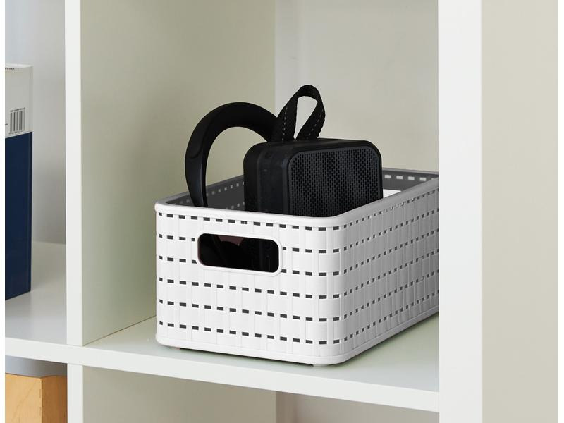 Rotho Aufbewahrungskorb Country 28 x 18.5 x 12.6 cm, Weiss