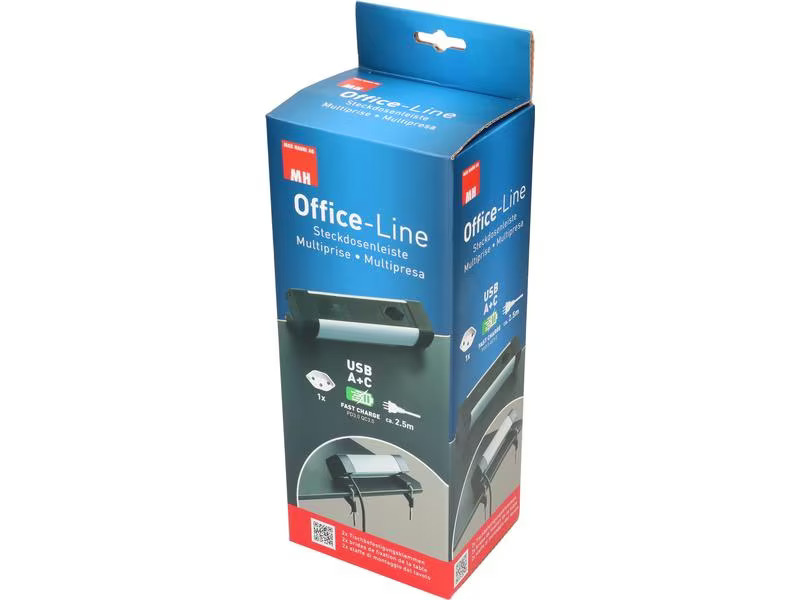 Max Hauri Tischsteckdosenleiste Office Line 1x T13, 1x USB A/C, PD+QC