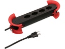 Max Hauri Steckdosenleiste Construct Line 4x T13, Rot/Schwarz