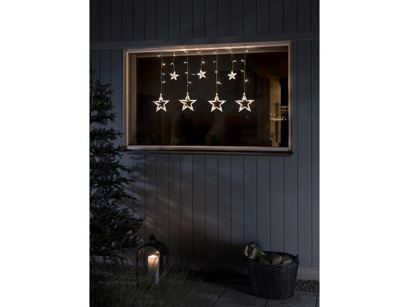 Konstsmide LED-Lichtervorhang mit Sternen 77 Lampen, 90 cm