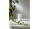 Star Trading LED-Kerze Pillar Flamme Stripe, Ø 7.5 x 15 cm, Weiss