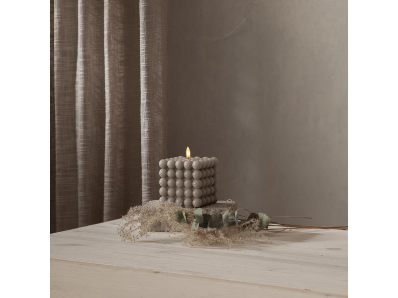Star Trading LED-Kerze Pillar Flamme Dot, 10 x 12.5 cm, Braun