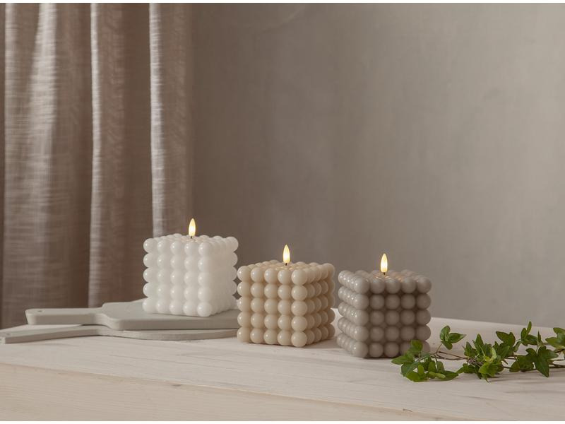 Star Trading LED-Kerze Pillar Flamme Dot, 10 x 12.5 cm, Braun
