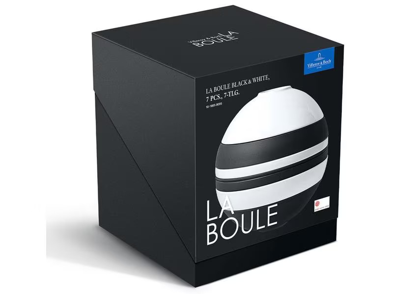 Villeroy &amp; Boch Speise-Service Iconic La Boule 7 Stück, Schwarz/Weiss