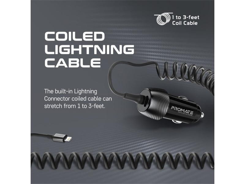 Promate Autoladegerät PowerDrive-33PDI QC3.0, Car Charger