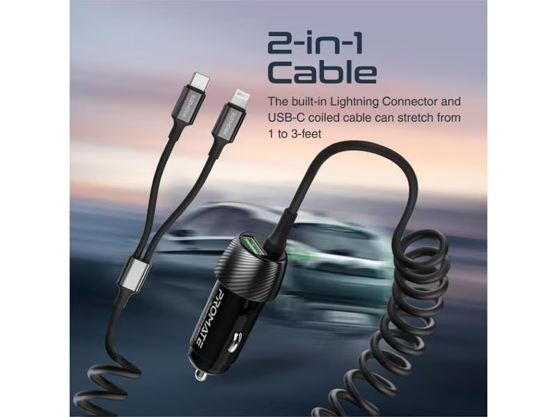 Promate Autoladegerät PowerDrive-33PDCI QC3.0, Car Charger