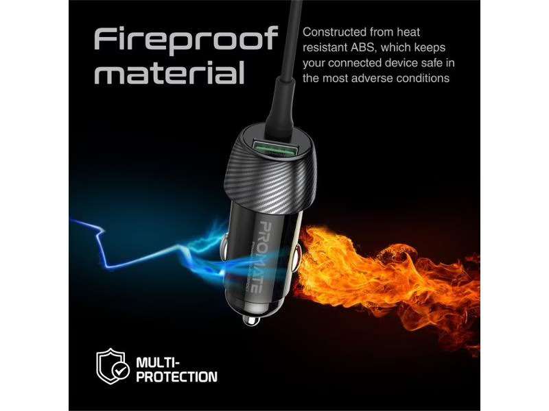 Promate Autoladegerät PowerDrive-33PDCI QC3.0, Car Charger