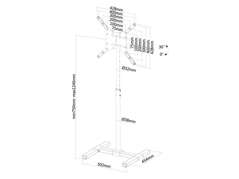 Neomounts by NewStar TV-Trolley NS-FS100BLACK bis 20 kg – Schwarz