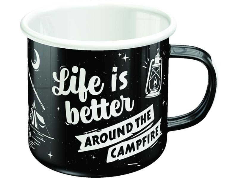 Nostalgic Art Universaltasse Life Is Better 360 ml, 1 Stück, Schwarz