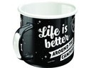 Nostalgic Art Universaltasse Life Is Better 360 ml, 1 Stück, Schwarz