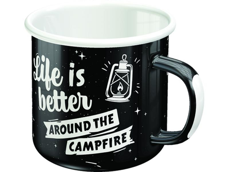 Nostalgic Art Universaltasse Life Is Better 360 ml, 1 Stück, Schwarz