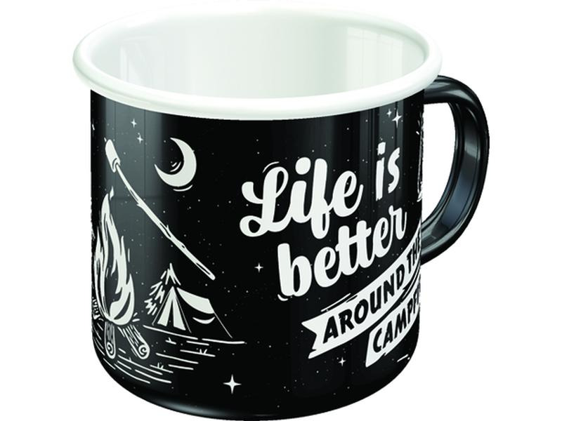Nostalgic Art Universaltasse Life Is Better 360 ml, 1 Stück, Schwarz