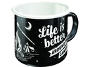 Nostalgic Art Universaltasse Life Is Better 360 ml, 1 Stück, Schwarz