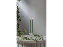 Star Trading LED-Stabkerzen Set Flamme Stripe, 25 cm, Grün, 2 Stück